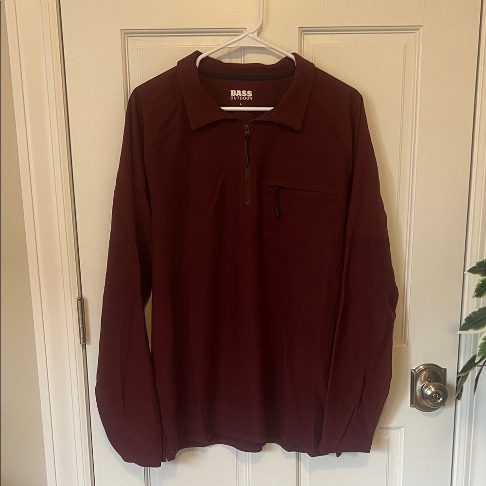 NWT Bass Men's Maroon Polo Shirt Size Large